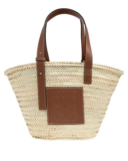 Loewe Natural Basket Logo-Patch Tote Bag
