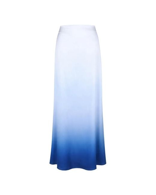 Baobab White Sinai Ombré-Effect Silk Maxi Skirt