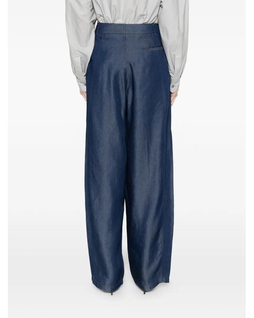 DARKPARK Blue Pantalon À Design Plissé