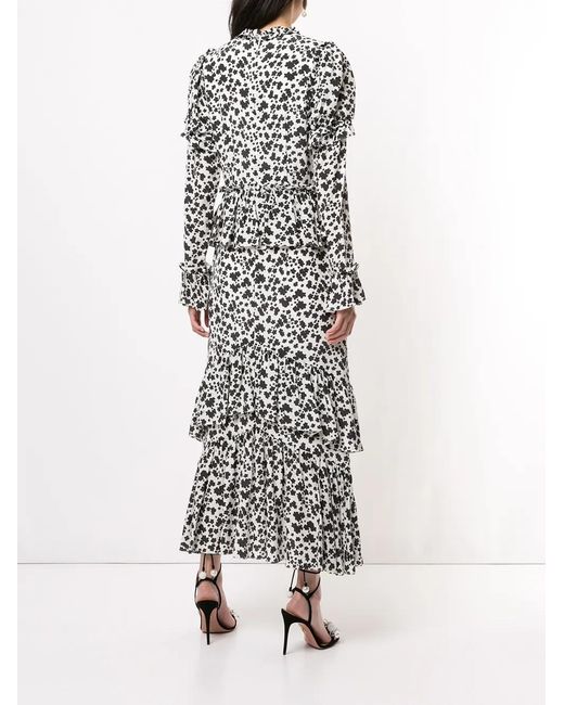 Macgraw White Parterre Blossom Print Dress