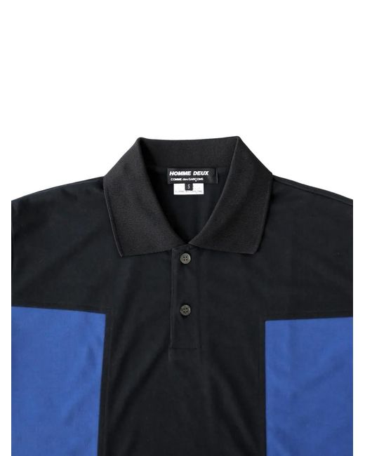 Comme des Garçons Blue Colour Block Polo Shirt for men