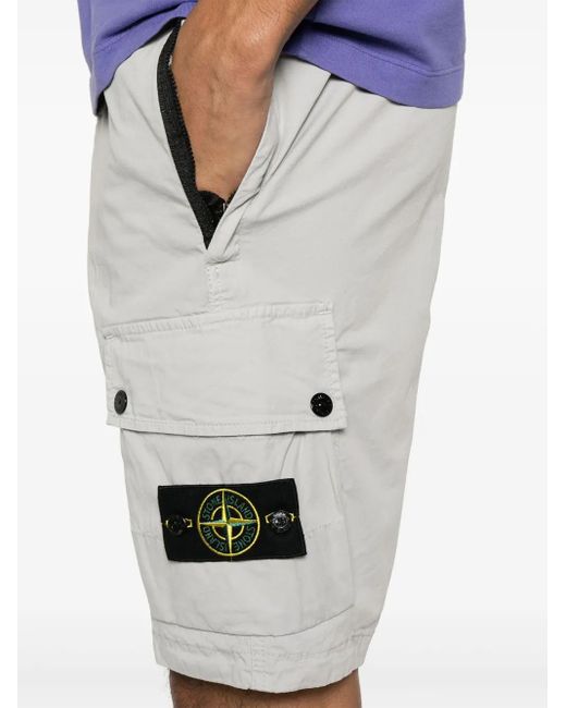 Stone Island Schmale Cargo-Shorts in White für Herren