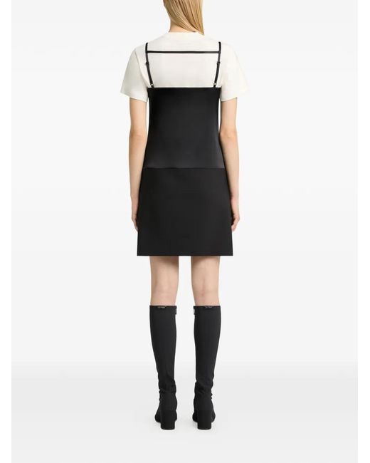 Courreges Black Bi-Material Mini Dress