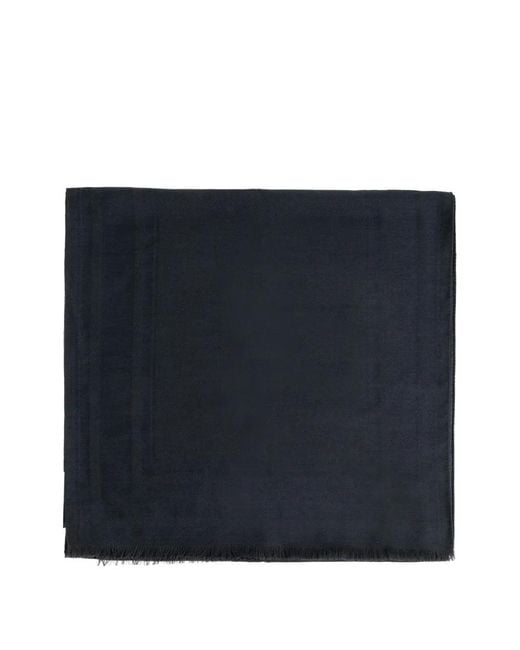 Brioni Blue Fringed-Trim Scarf for men