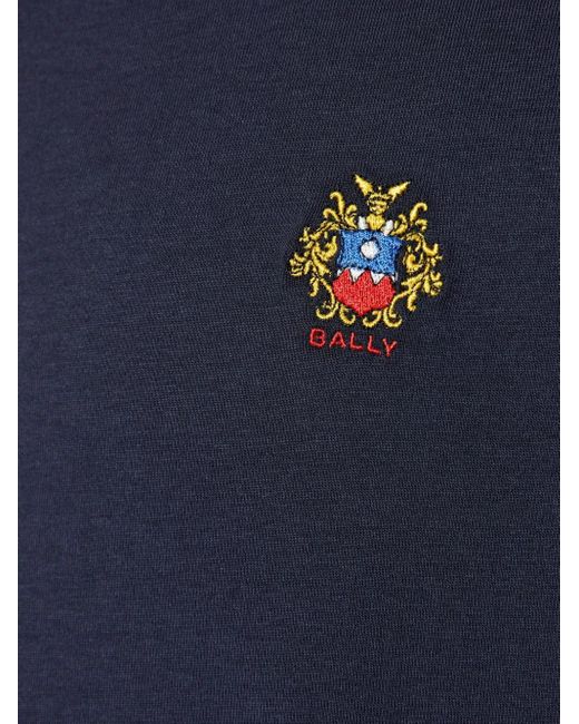 Bally Blue Logo-Embroidered T-Shirt for men