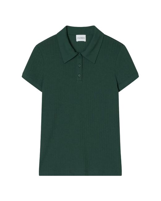Closed Green Ribbed Polo Shortsleeve