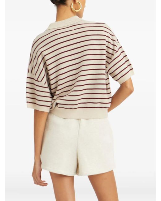 ROTATE BIRGER CHRISTENSEN Natural Gestreiftes Poloshirt