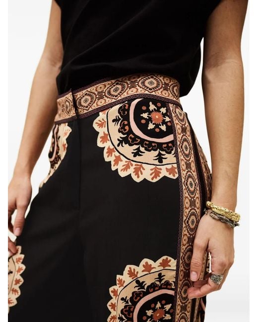 Ba&sh Black Wall Printed Trousers