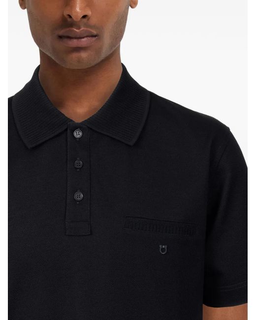 Polo De Algodón Ferragamo de hombre de color Black