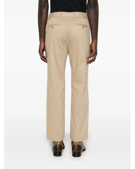 Saint Laurent Chino Trousers In Stretch Cotton in Brown for