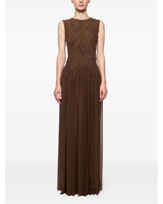 Atu Body Couture Brown Emotional Braided Maxi Dress