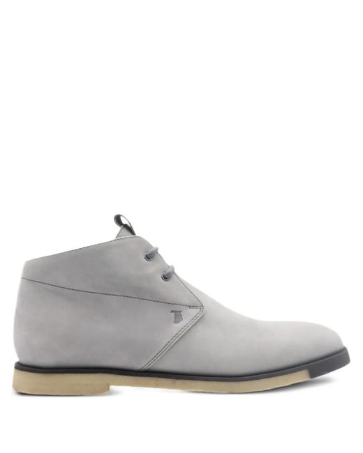 Tod's Gray Leather Desert Boots for men