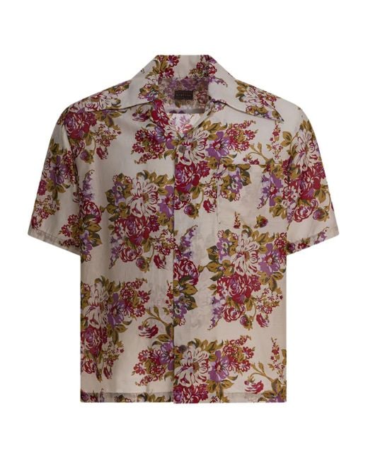 Camicia A Fiori di Kapital in Brown da Uomo
