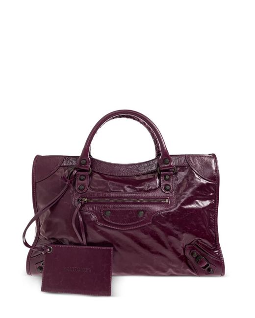 Balenciaga Purple Medium Le City Leather Tote Bag