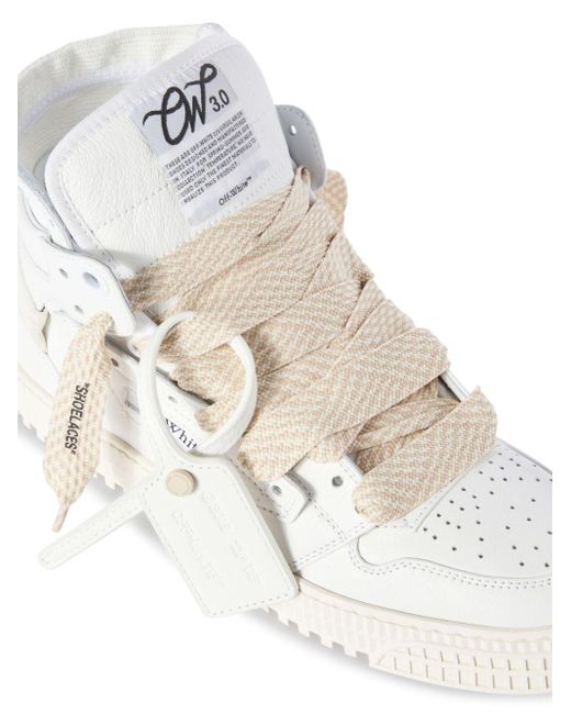 Off-White c/o Virgil Abloh Natural Off- 3.0 Off-Court Leather Sneakers
