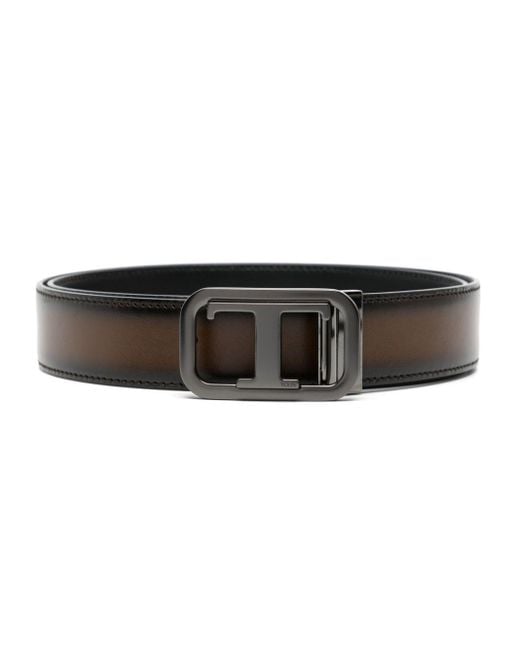 Tod's Black Logo-buckle Leather Belt for men