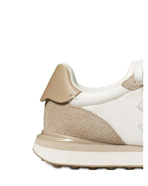 Tory Burch White Destiny Suede-Panel Sneakers