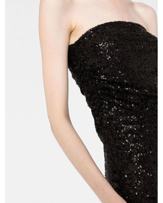 P.A.R.O.S.H. Black Sequins Off-Shoulder Dress