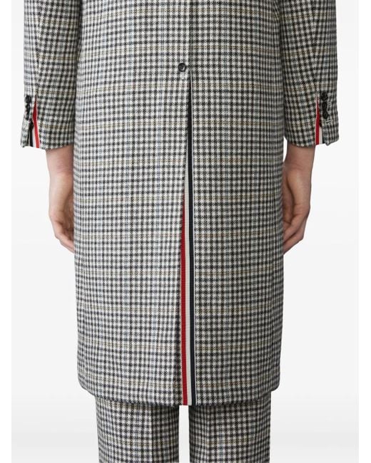 Thom Browne Gray Checked Coat for men