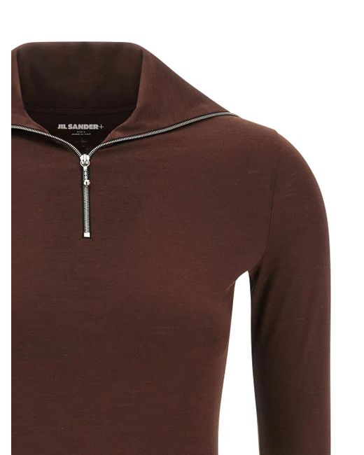 Sweat À Col Zippé Jil Sander en coloris Brown
