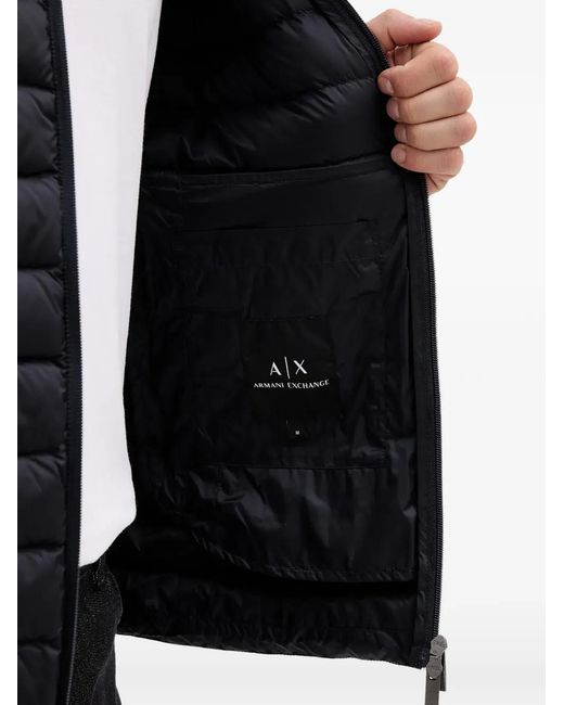 ARMANI EXCHANGE Blue Zipped Quilted Jacket for men