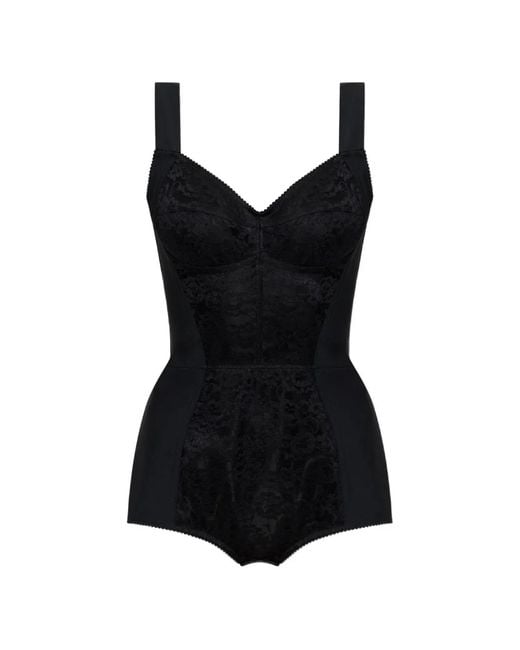 Dolce & Gabbana Black Lace-Insert Bodysuit