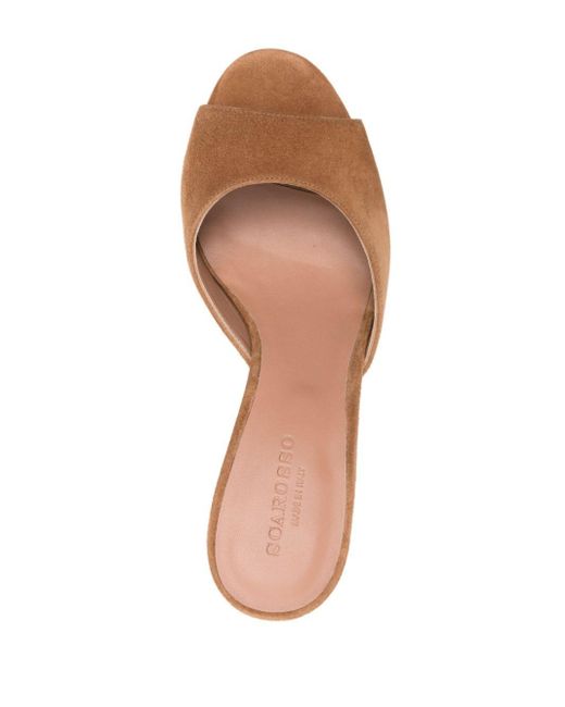 Scarosso Natural 75mm Lohan Suede Mules
