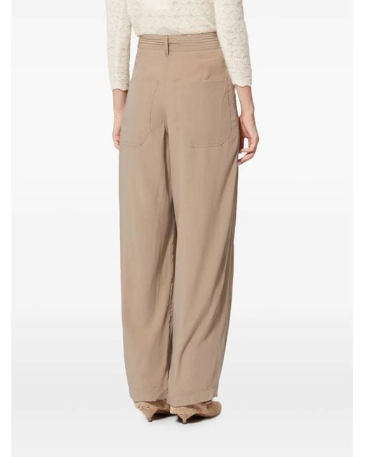 Isabel Marant Natural Inaya Wide-Leg Layered Waistband Pants
