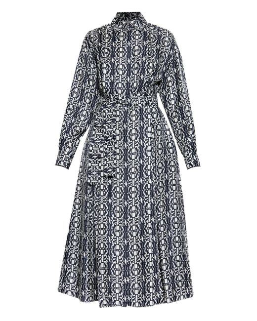 Max Mara Gray Esploso Patterned Dress