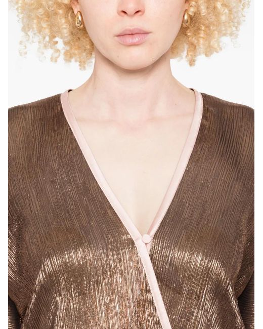 Forte Forte Brown Trimmed-Detail Wrap Top