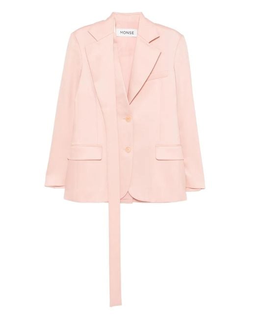 Monse Pink Deconstructed Lapel Blazer