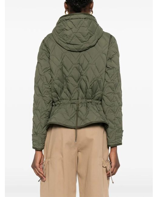 Moncler Green Lilas Quilted Hooded Jacket