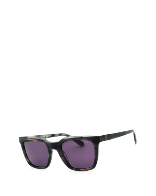 GUESS EYEWEAR Purple Rectangle-Frame Sunglasses for men