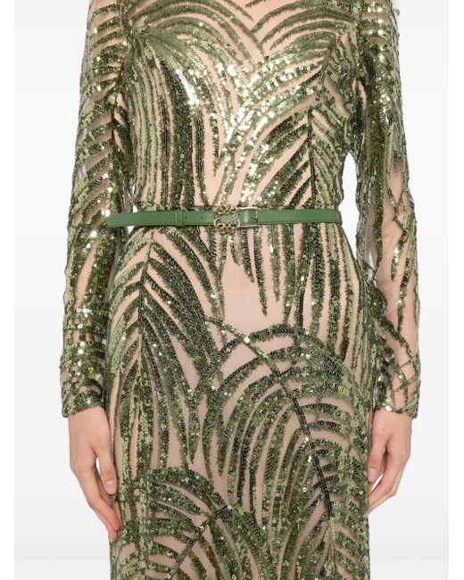Elie Saab チュール ロングドレス Green