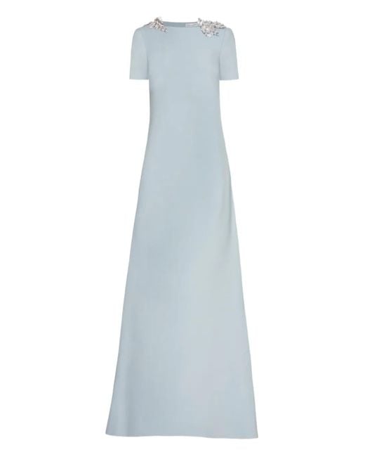 Oscar de la Renta スパンコール オープンバックドレス Blue