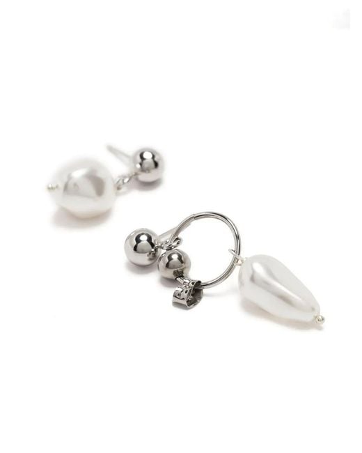 Justine Clenquet White Laura Drop Earrings