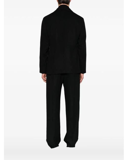 Emporio Armani Black Notched-Lapels Single-Breasted Jacket for men