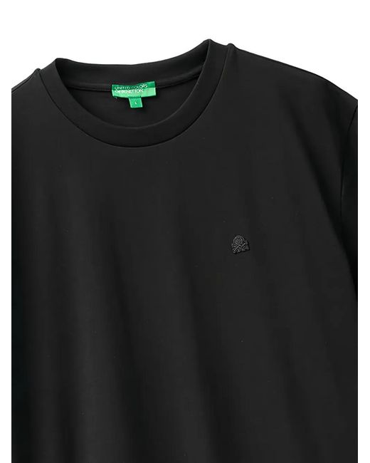Benetton Black Logo-Patch T-Shirt for men