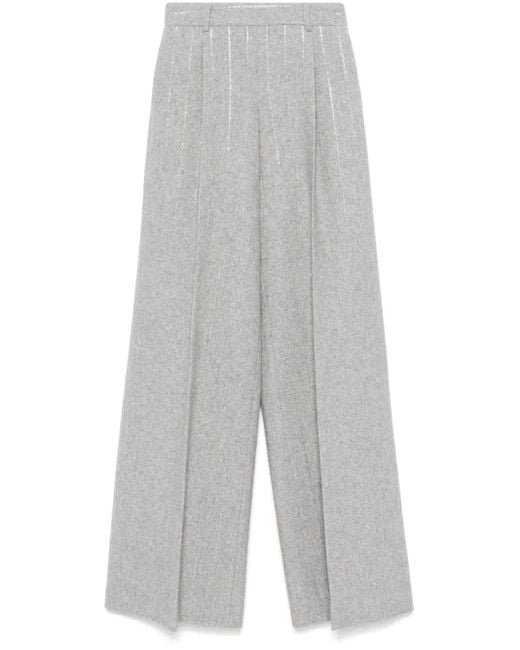 Ermanno Scervino Gray Pinstriped Bootcut Trousers