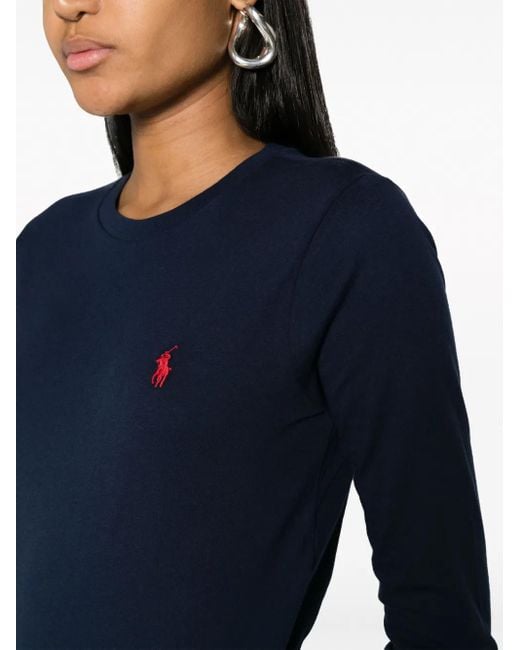 Ralph Lauren Blue Polo Pony Long-Sleeved T-Shirt