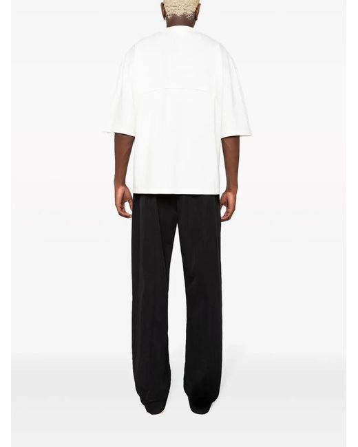 Reebok White Piped-Trim Cotton T-Shirt