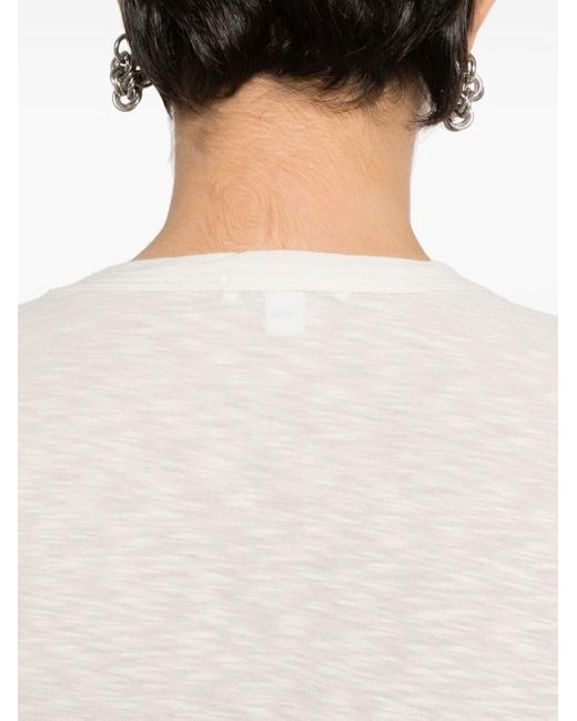 James Perse White Long-sleeved Slub T-shirt