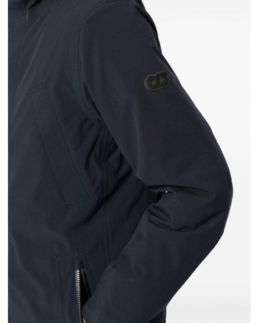 Alpha Tauri Blue Logo-patch Hooded Coat for men