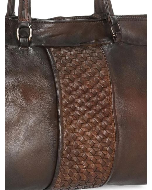Reptile's House Brown Braided Leather Tote Bag