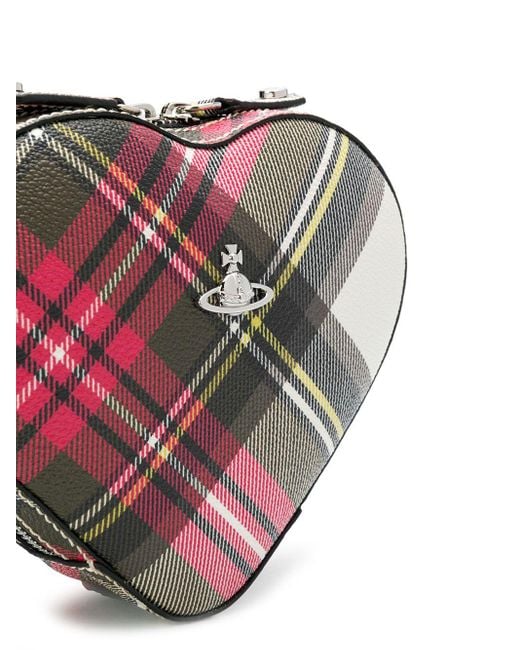 Vivienne Westwood Leather Orb Tartan Heart Crossbody Bag in Red Lyst