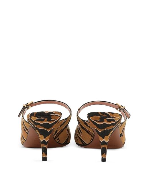 Zimmermann Metallic Aura Tiger Strap Mules