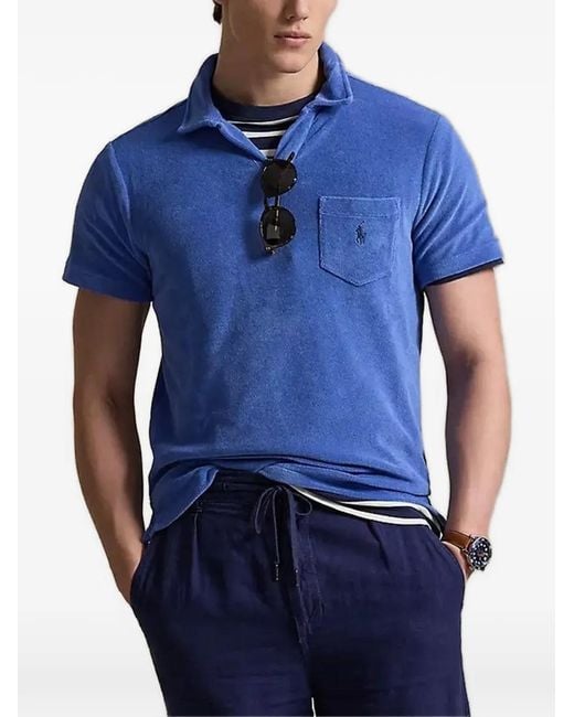 Polo Ralph Lauren Blue Chest-Pocket Polo-Collar T-Shirt for men