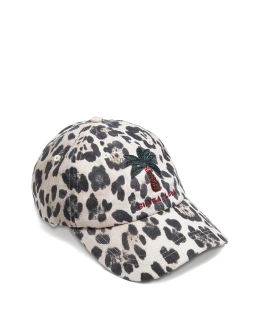 Bimba Y Lola White Animal-Pattern Cotton Cap