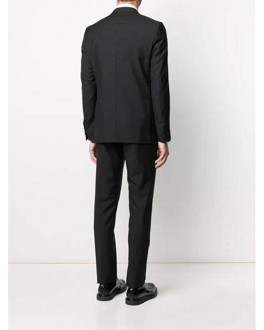 Dell'Oglio Black Fitted Tuxedo Suit for men
