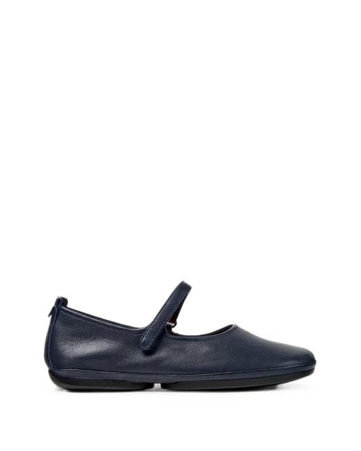 Camper Blue Right Nina Leather Ballet Flats